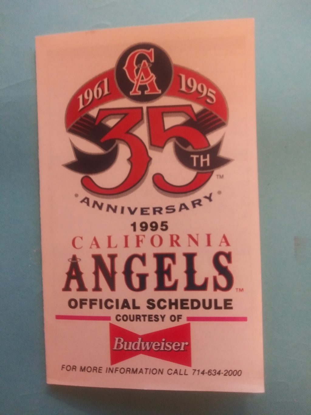 California Angels - 1995 - 35th Anniversary - Budweiser - Cover